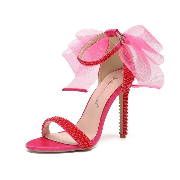 Fashion Bowknot Beading Sandals - Image 4