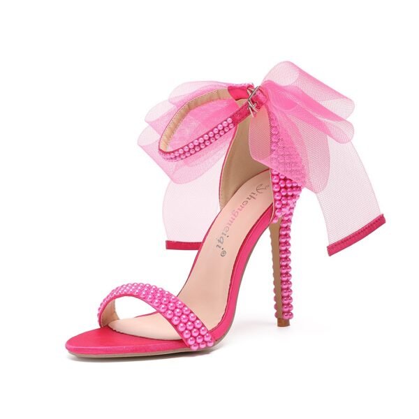 Fashion Bowknot Beading Sandals - Image 2