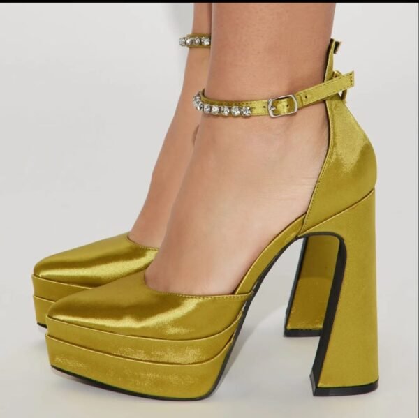 Platform Satin Thick High Heel - Image 2