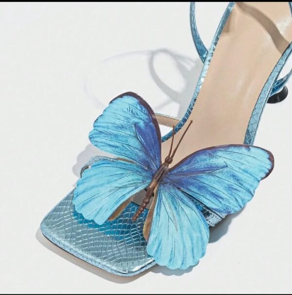 Ladies Blue Butterfly Heels - Image 2