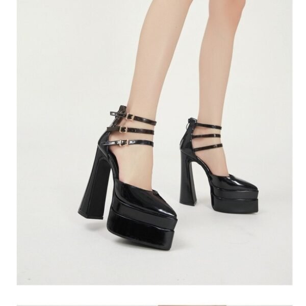 Catwalk Buckle Thick Heel - Image 2