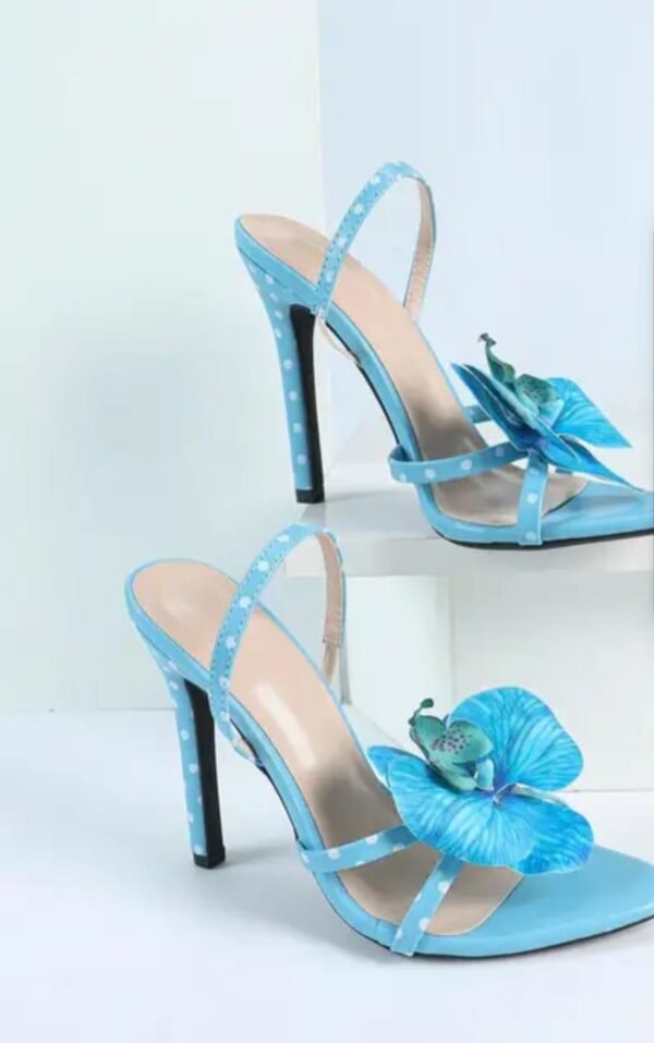 Blue Floral 3d Flower Heel - Image 3