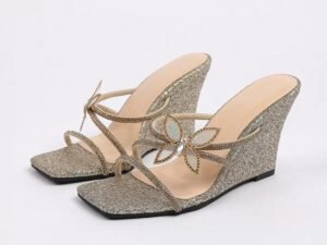 Vintage Silver Glitters Heel